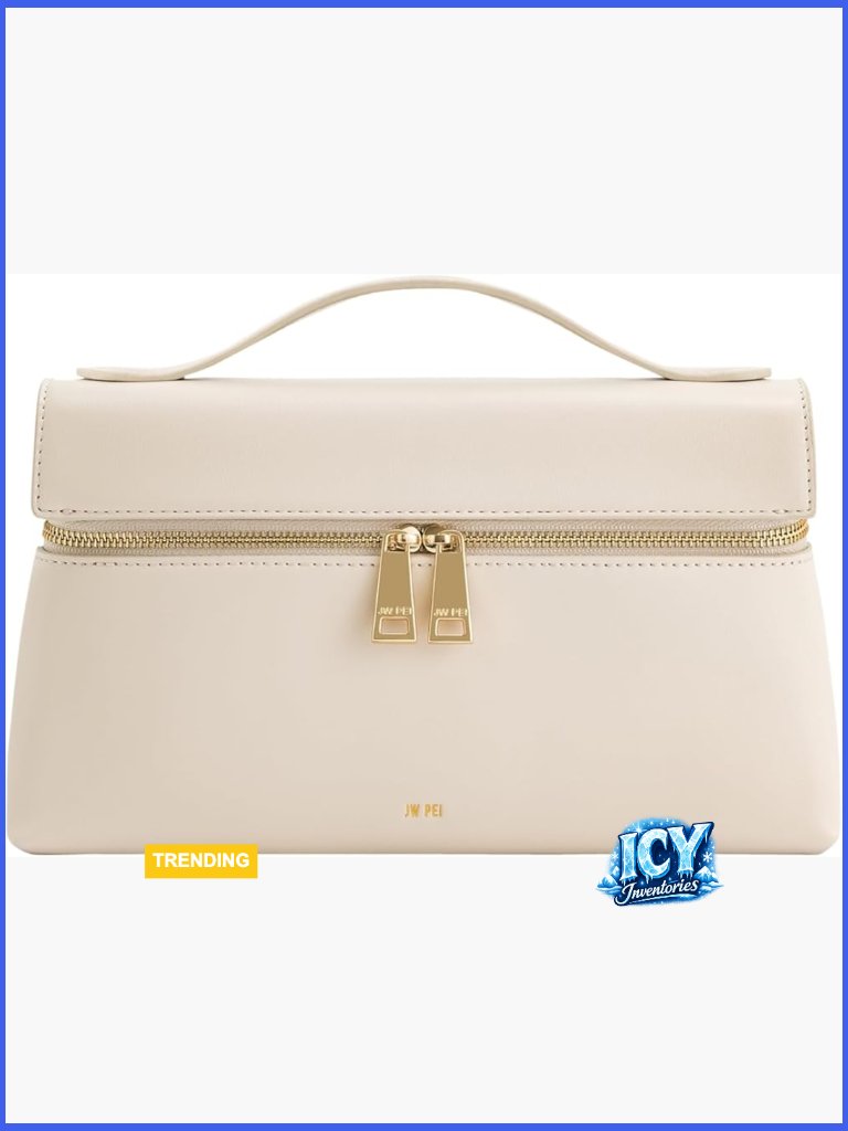 Faux Leather Top Handle Bag With Adjustable Strap, Zipper Closure